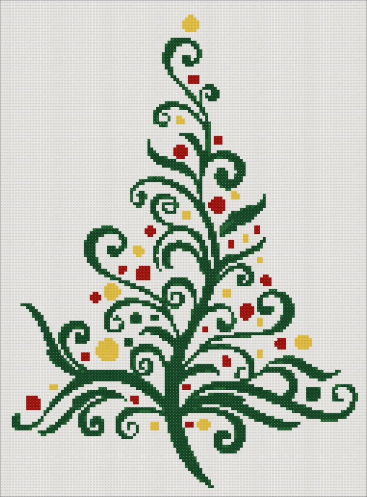 Counted Cross Stitch Christmas Tree Pattern Printable Templates Free - Free Cross Stitch Christmas Tree Skirt Pattern