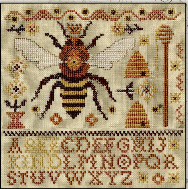 Counted Cross Stitch Pattern Bee Kind Bee Sampler Bee Skep Honey  - Honey Bee Counted Cross Stitch Pattern