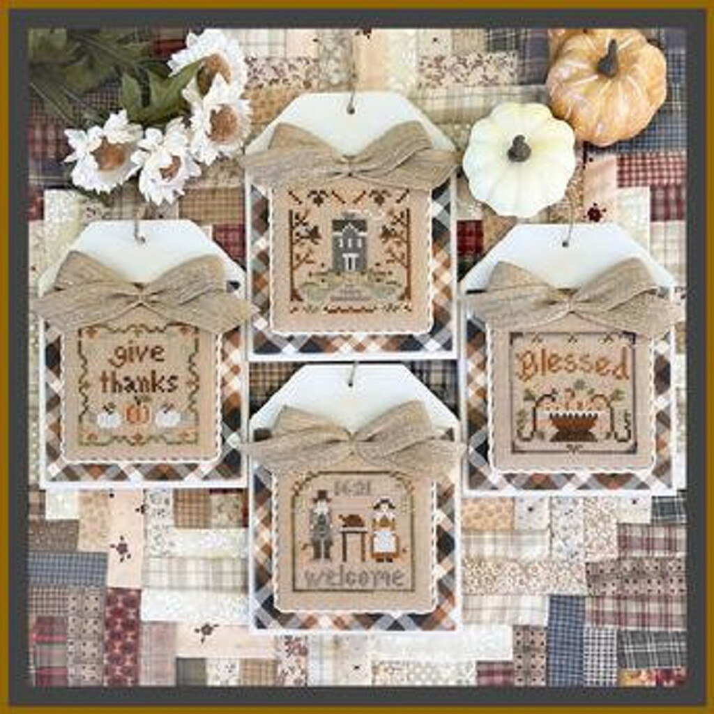 Counted Cross Stitch Thanksgiving Petites Fall Decor Autumn Decor  - Free Thanksgiving Counted Cross Stitch Patterns