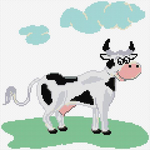 Cow Cross Stitch Designs - Small Cow Cross Stitch Pattern