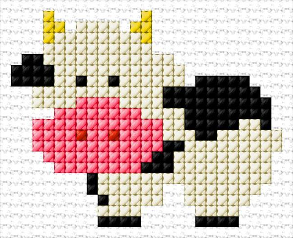 Cow Cross Stitch Designs - Small Cow Cross Stitch Pattern