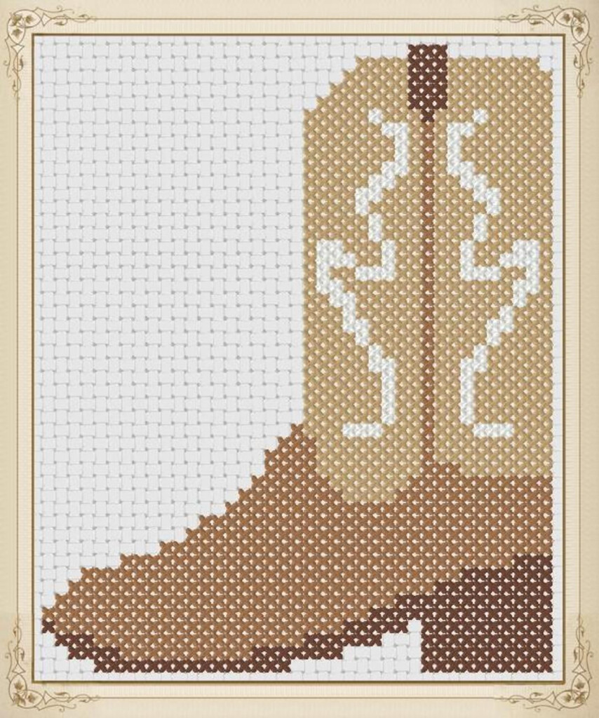 Cowboy Boots Cross Stitch Patterns Printable Templates Free - Cowboy Bebop Cross Stitch Patterns