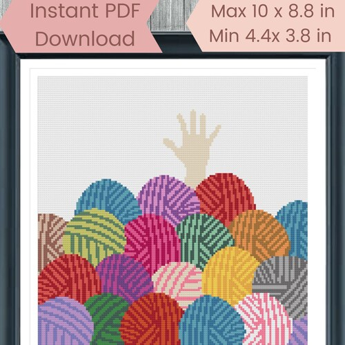 Craft Room Cross Stitch Pattern Drowning In Yarn Modern Etsy UK - Craft Room Cross Stitch Pattern