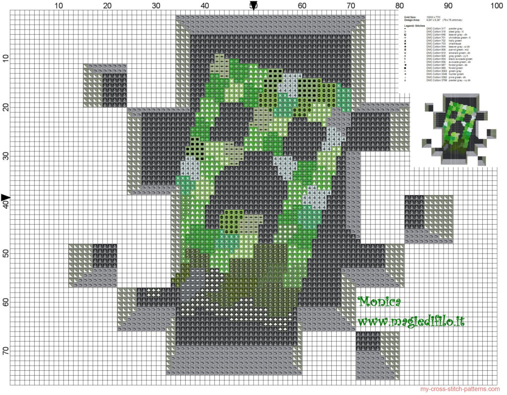 Creeper Minecraft Cross Stitch Pattern Free Cross Stitch Patterns  - Free Minecraft Cross Stitch Patterns