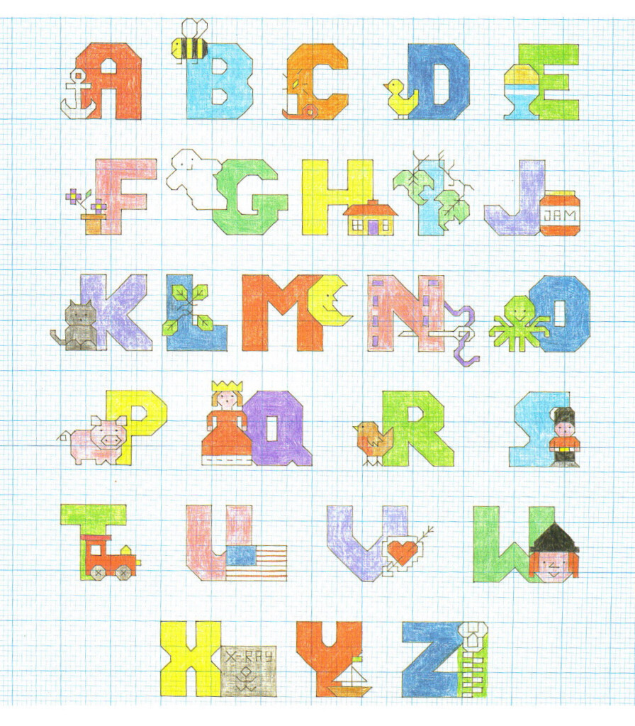Cross Stitch Alphabet Charts - Alphabet Cross Stitch Patterns Printable