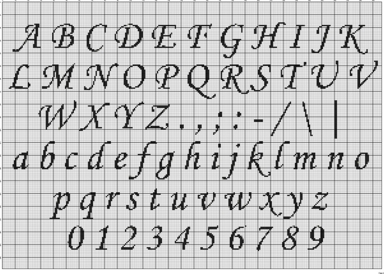 Cross stitch alphabet corsiva No More Still - Cross Stitch Free Alphabet Patterns