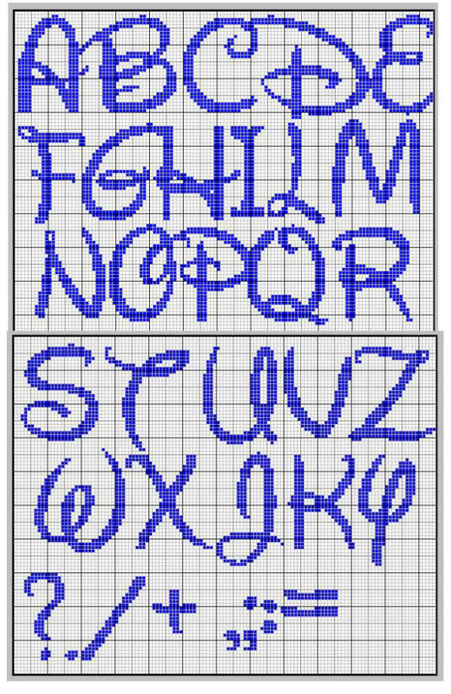 Cross stitch alphabet disney No More Still - Simple Cross Stitch Alphabet Patterns