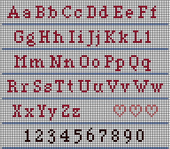 Cross stitch alphabet san serif No More Still - Simple Cross Stitch Alphabet Patterns