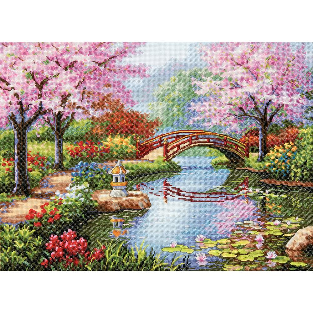 Cross Stitch Corner Dimensions Gold Collection Japanese Garden - Japanese Garden Cross Stitch Pattern