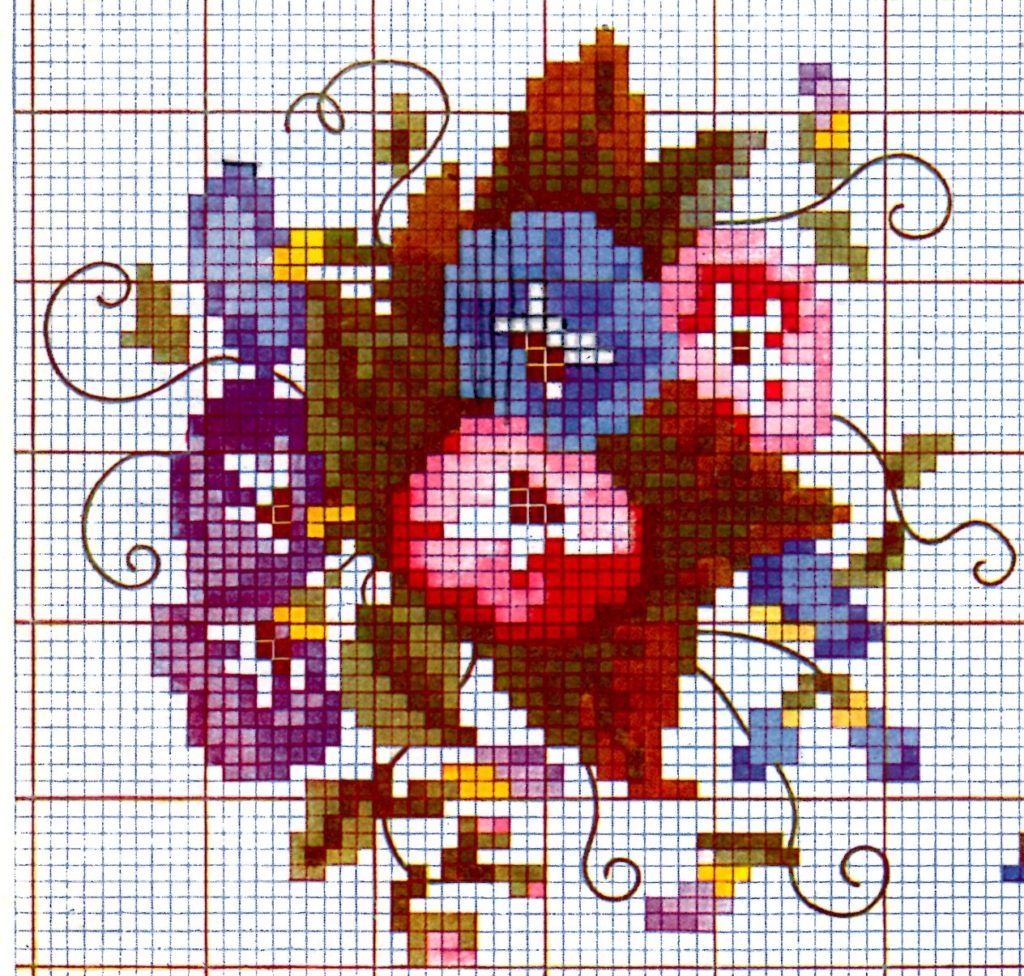 Cross Stitch Design Charts In Color By Anne Champe Orr Vintage Crafts  - Free Cross Stitch Patterns With Color Chart