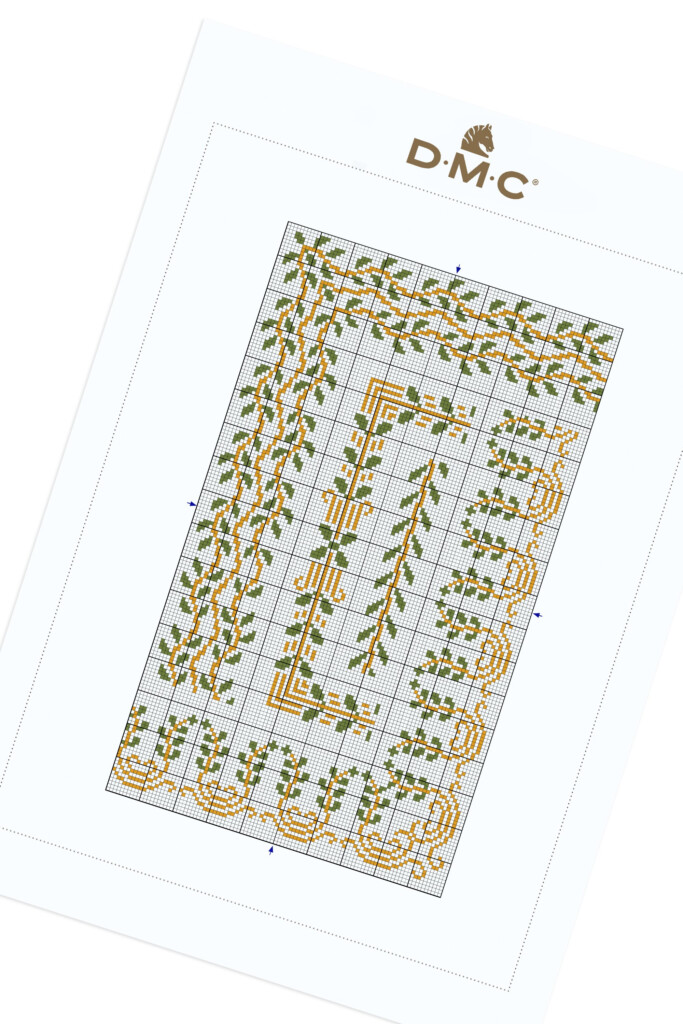 Cross Stitch Leaf Border Pattern - Cross Stitch Leaf Border Pattern