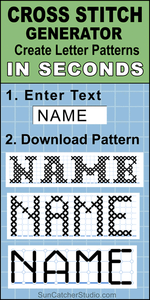 Cross Stitch Letter Generator Alphabet Font Needlepoint Patterns  - Cross Stitch Name Pattern Generator