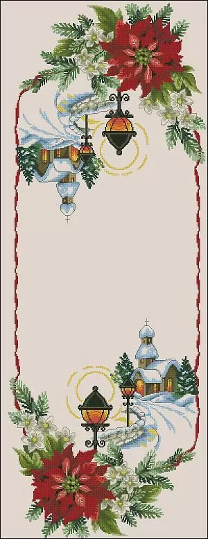 Cross stitch Pattern For Christmas Table Runner Free Cross stitch  - Cross Stitch Table Runner Pattern Free