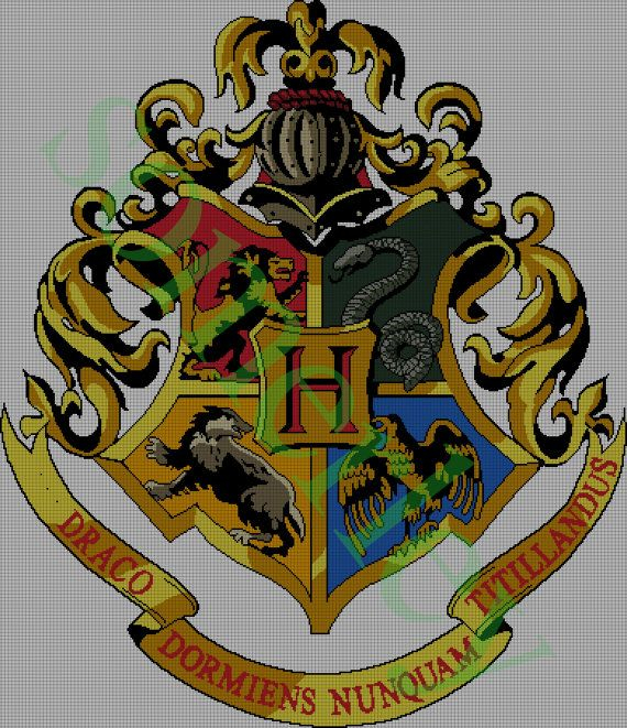CROSS STITCH PATTERN Harry Potter Hogwarts Crest Cross Stitch Harry  - Hogwarts House Crest Cross Stitch Pattern