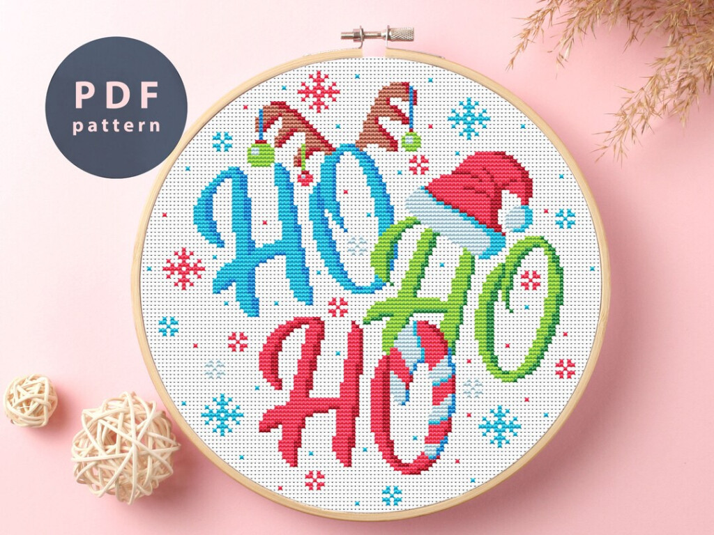 Cross Stitch Pattern Ho Ho Ho Cross Stitch Pattern Pdf Etsy - Ho Ho Ho Cross Stitch Pattern