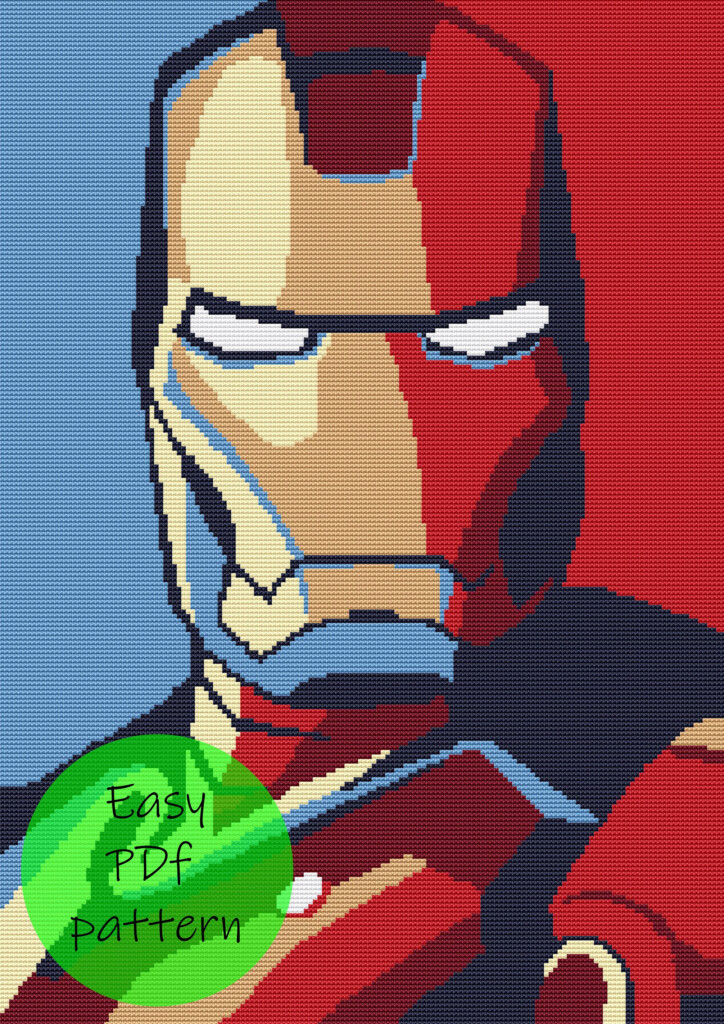 Cross Stitch Pattern Iron Man Iron Man Cross Stitch Tony Etsy - Iron Man Cross Stitch Pattern