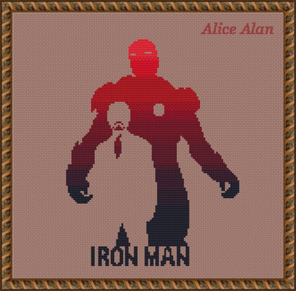 Cross Stitch Pattern Iron Man Superhero Marvel Comics Etsy - Iron Man Cross Stitch Pattern