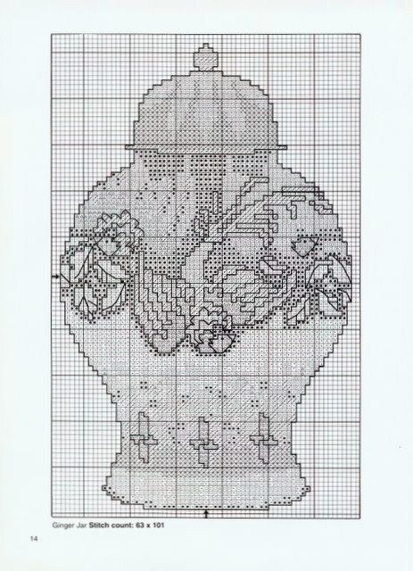 Cross Stitch Pattern Jar Cross Stitch Patterns - Ginger Jar Cross Stitch Pattern