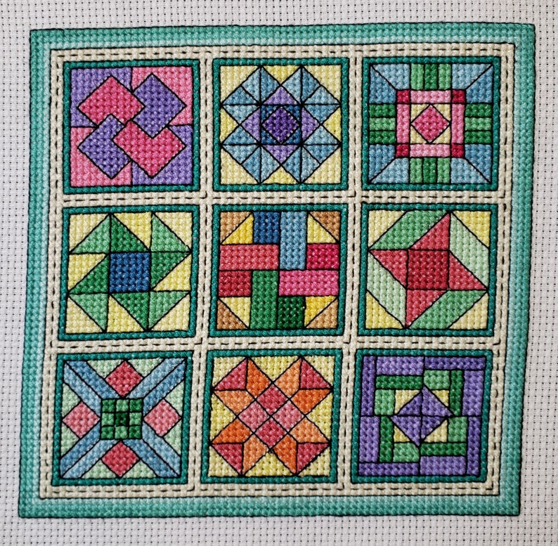 Cross Stitch Pattern Of Quilt Blocks Kaleidoscope Quilt Etsy - Cross Stitch Quilt Blocks Pattern
