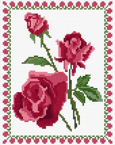 Cross Stitch Pattern Rose Cross Stitch Patterns - Vintage Rose Cross Stitch Pattern