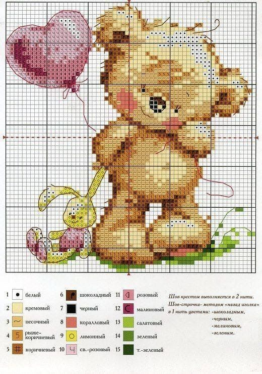Cross Stitch Pattern Teddy Bear Cross Stitch Patterns - Small Teddy Bear Cross Stitch Pattern