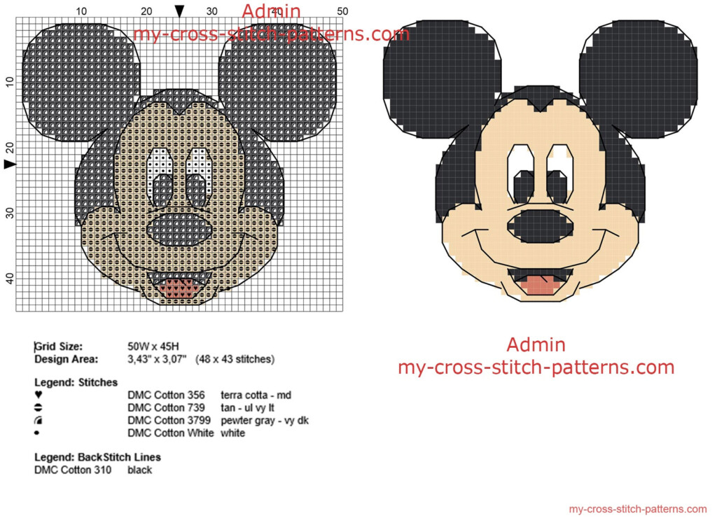 Cross Stitch Patterns Mickey Mouse - Free Mickey Mouse Cross Stitch Patterns