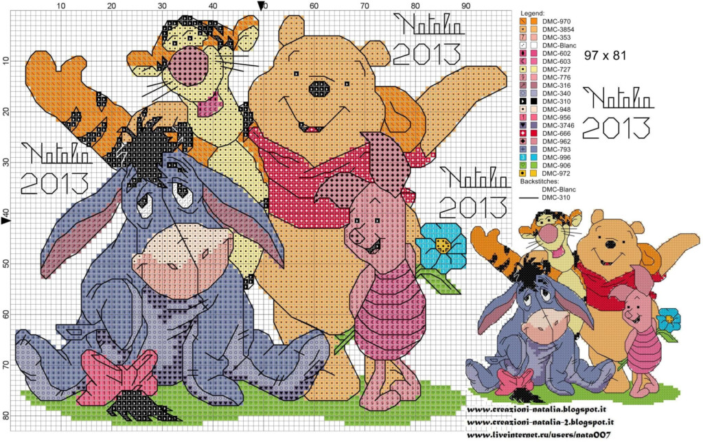 Cross Stitch Patterns Winnie The Pooh - Winnie The Pooh And Piglet Cross Stitch Patterns