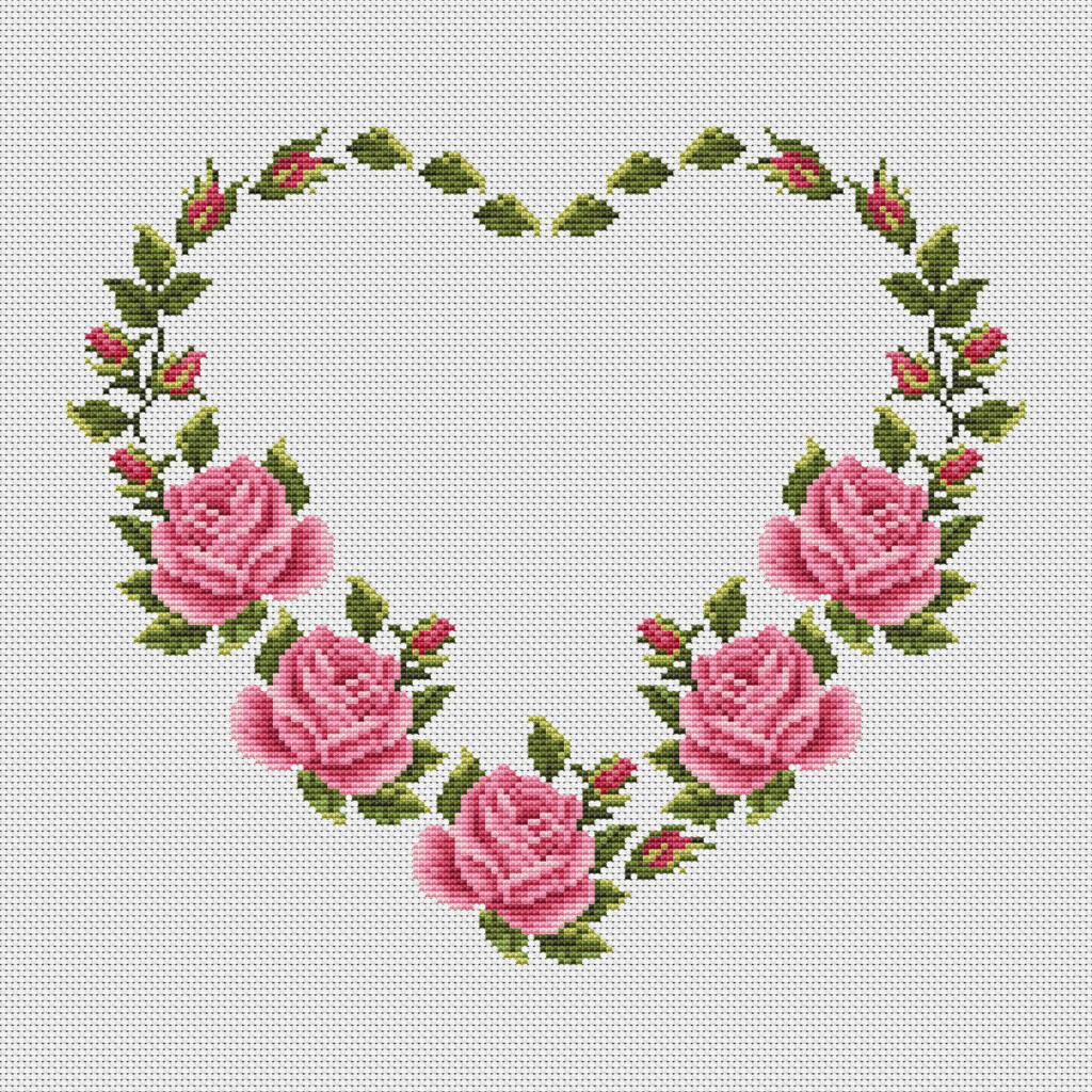 Cross Stitch Rose Simple - Simple Cross Stitch Rose Pattern