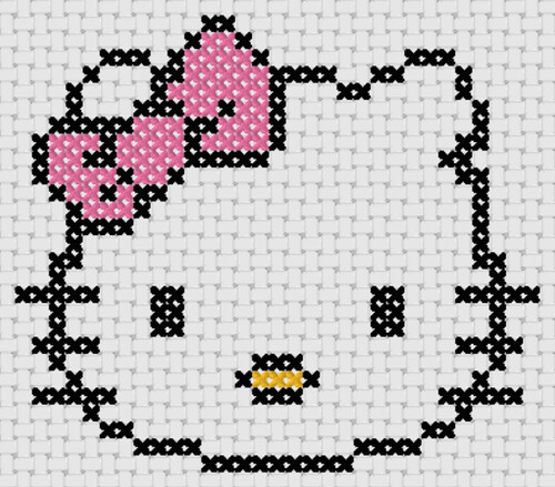 Cross Stitch Simple Anime Hello Kitty Cross Stitch 4 Free - Fruits Basket Anime Cross Stitch Patterns