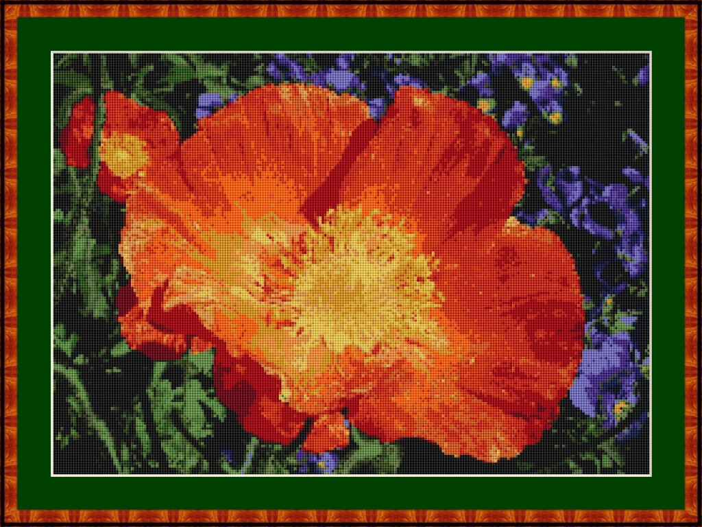 Cross Stitch Works Red Poppy Flower 71511410 Free Cross Stitch Pattern - Poppy Flower Cross Stitch Pattern