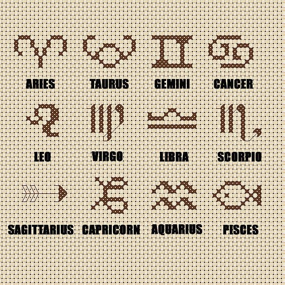 Cross Stitch Zodiac Patterns Cross Stitch Patterns - Zodiac Signs Cross Stitch Patterns