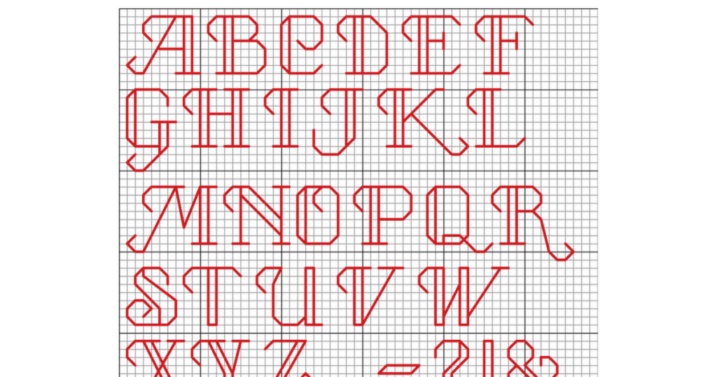 Cursive Cross Stitch Alphabet Chart - Cross Stitch Cursive Letters Pattern
