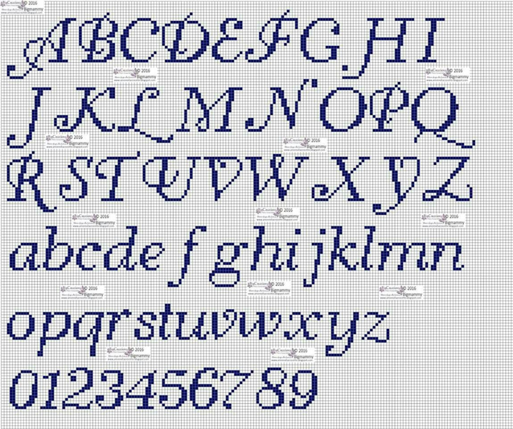 Cursive Cross Stitch Alphabet Generator November Free Fonts - Online Cross Stitch Pattern Generator