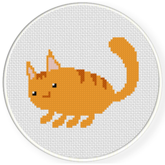 Cute Simple Cat Cross Stitch Pattern Daily Cross Stitch - Grey Cat Cross Stitch Pattern