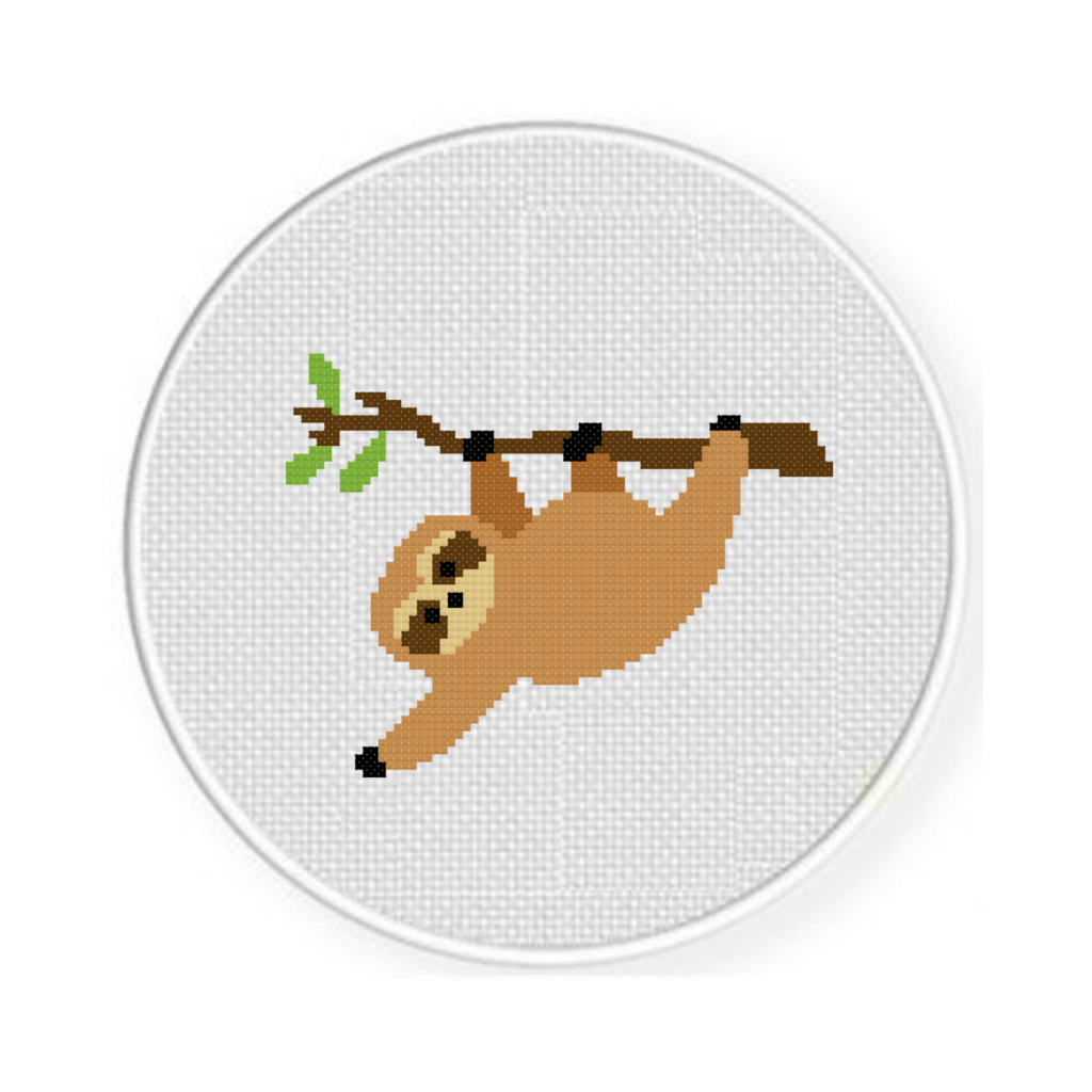 Cute Sloth Cross Stitch Pattern Daily Cross Stitch - Sloth Cross Stitch Pattern Free