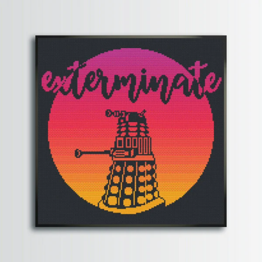 Dalek Cross Stitch Pattern Doctor Who Cross Stitch Digital Inspire  - Dalek Cross Stitch Pattern Free