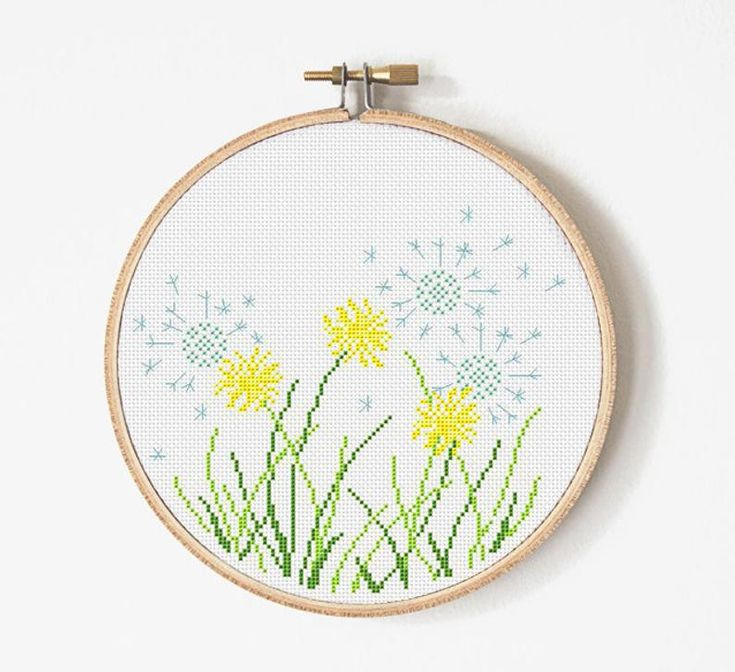 Dandelion Cross Stitch Pattern Flower Cross Stitch Dandelion Embroidery  - Dandelion Cross Stitch Pattern Free