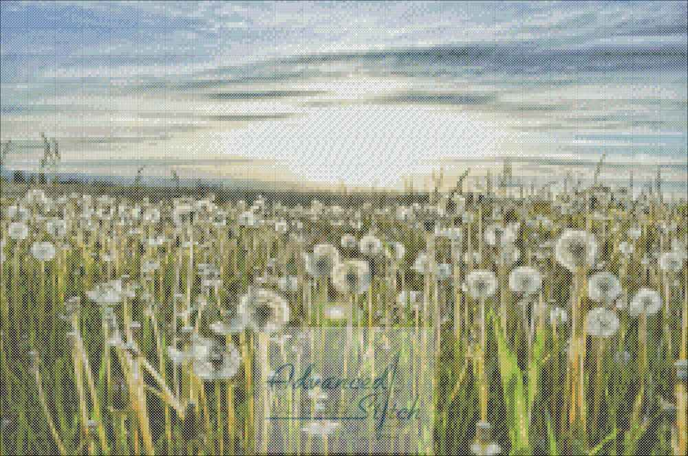 Dandelion Meadows Cross Stitch Pattern Advanced Cross - Dandelion Cross Stitch Pattern Free