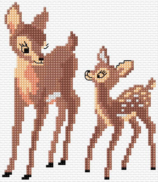 Deer 1 Cross Stitch Designs - Cross Stitch Deer Patterns Free