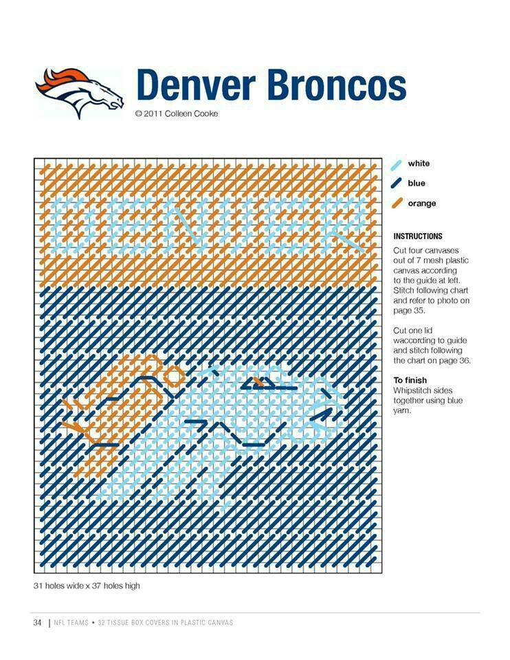 Denver Broncos Cross Stitch Pattern - Denver Broncos Cross Stitch Pattern
