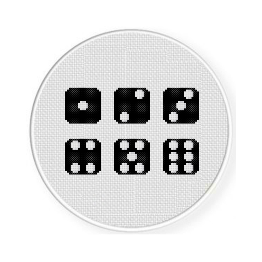 Dice Cross Stitch Pattern Daily Cross Stitch - Free Bell Plastic Cross Stitch Pattern