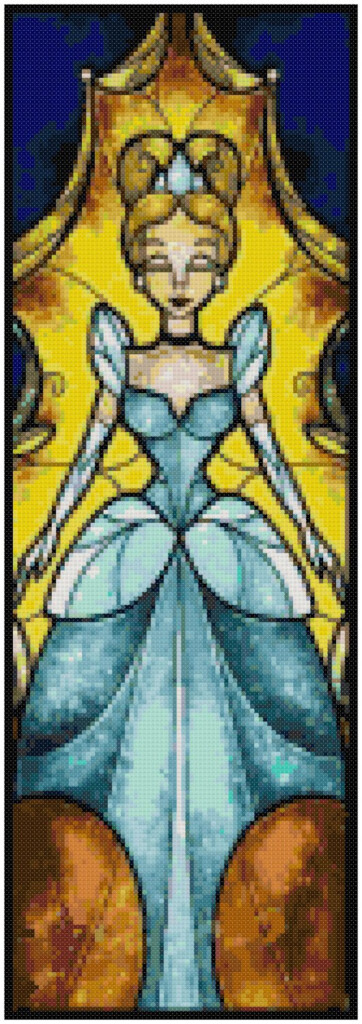 DISNEY CINDERELLA STAINED GLASS CROSS STITCH PATTERN PDF ONLY - Stained Glass Cross Stitch Patterns