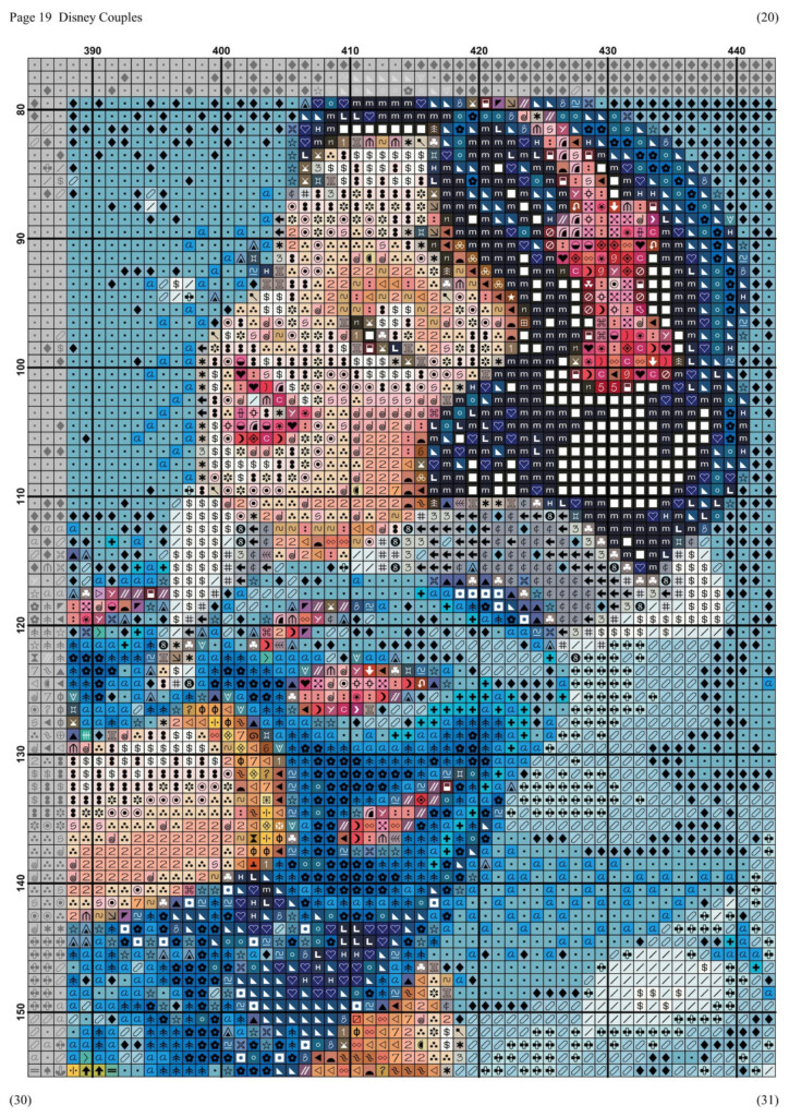Disney Counted Cross Stitch Pattern Large Cross Stitch Chart Etsy - Free Disney Counted Cross Stitch Patterns