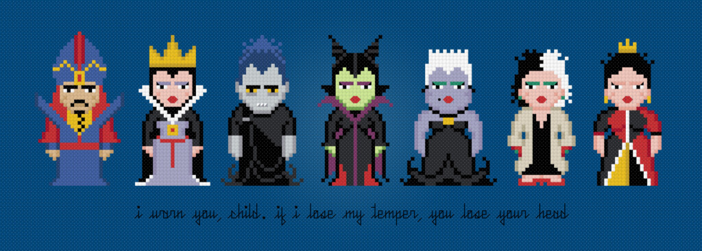 Disney Villains Cross Stitch Pattern - Disney Villains Cross Stitch Pattern