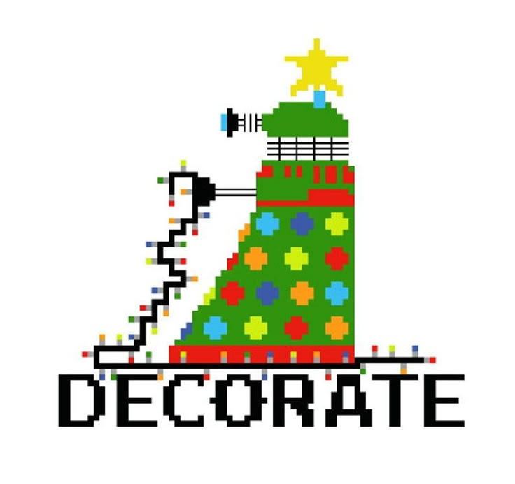 Doctor Who Dalek Decorate Christmas Cross Stitch Pattern Etsy  - Dalek Cross Stitch Pattern Free