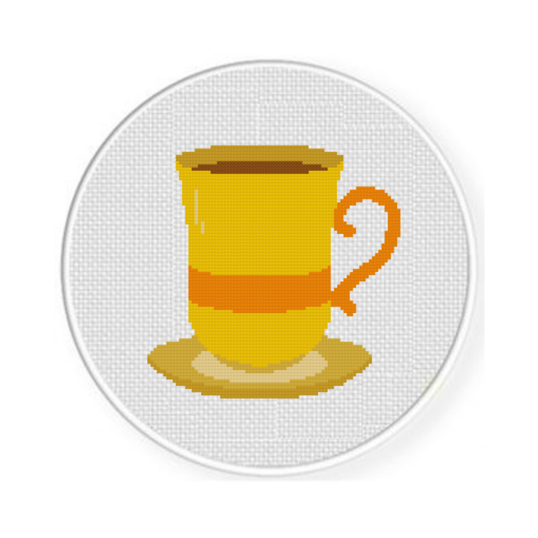 Doodle Coffee Cup Cross Stitch Pattern Daily Cross Stitch - Coffee Cup Cross Stitch Pattern Free
