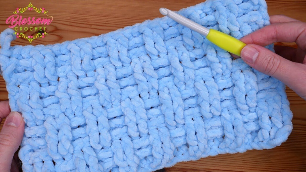 EASIEST Crochet Blanket For Bulky Yarn How To Crochet The Mini Weave  - Using Cross Stitch Patterns For Crochet