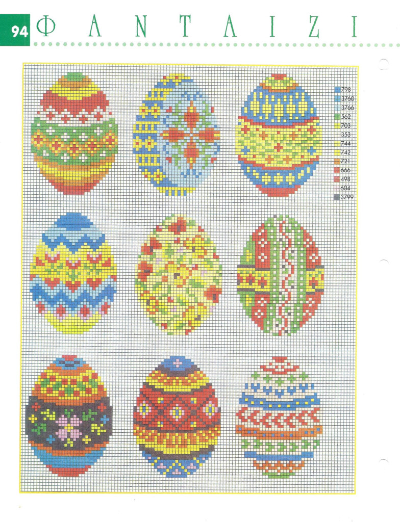 Easter Eggs Easter Cross Stitch Patterns Cross Stitch Cross  - Free Easter Counted Cross Stitch Patterns