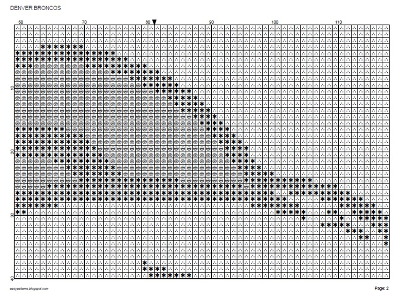 EASY PATTERNS Denver Broncos Cross stitch Pattern - Denver Broncos Cross Stitch Pattern