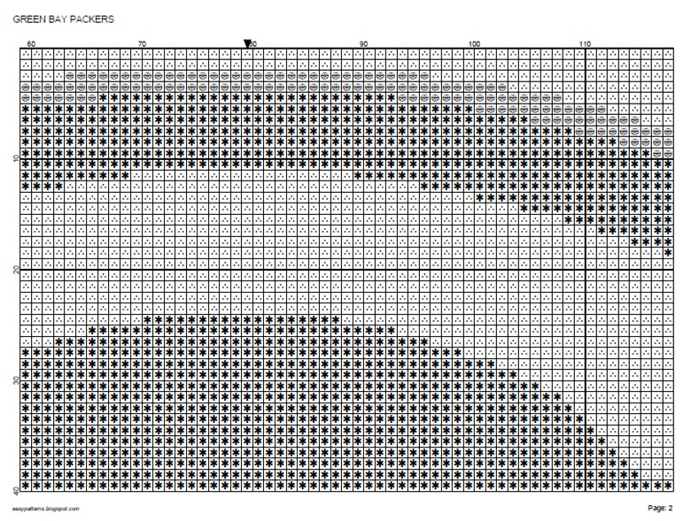 EASY PATTERNS Green Bay Packers Cross stitch Pattern - Green Bay Packers Cross Stitch Patterns
